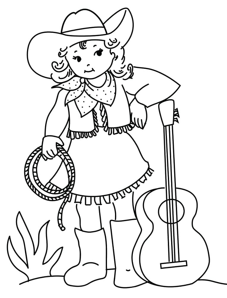 Cowgirl and Guitar
