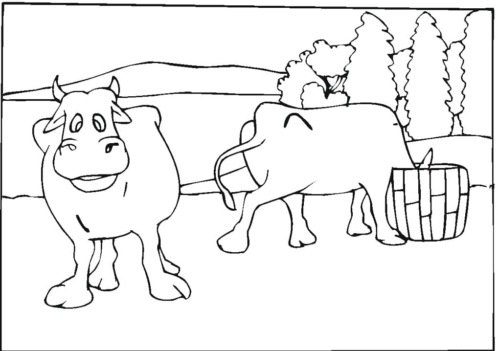 Happy Cow Coloring Page - Free Printable Coloring Pages for Kids