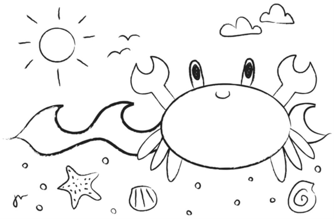 crab on beach drawing