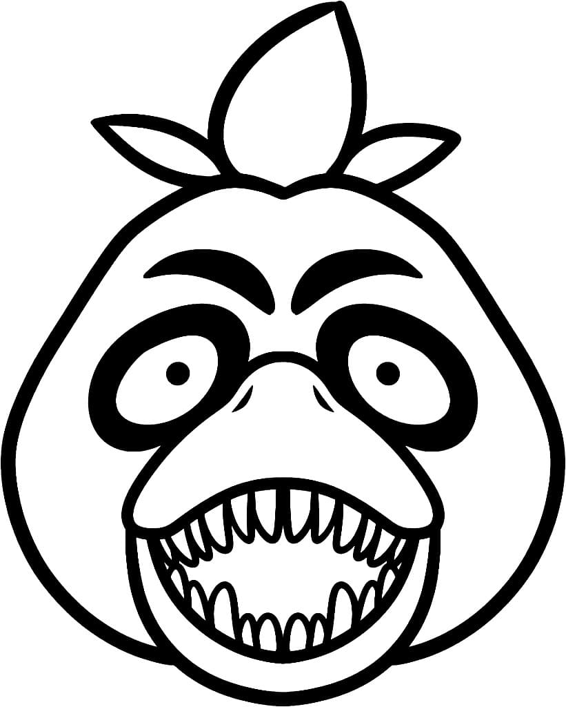 Creepy Chica Face Fnaf Coloring Page Free Printable Coloring Pages