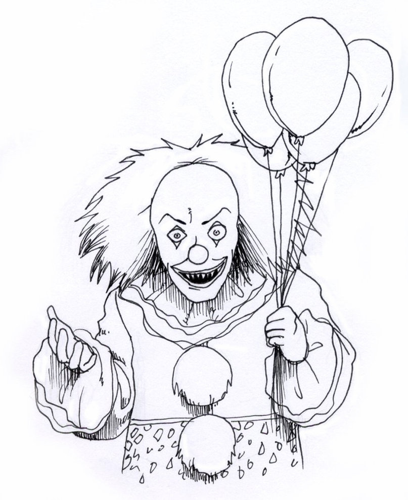halloween clown coloring pages