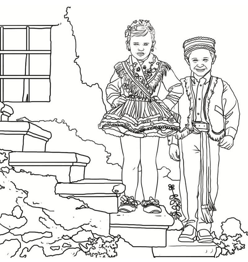 Croatian Folk Costumes Coloring Page - Free Printable Coloring Pages ...