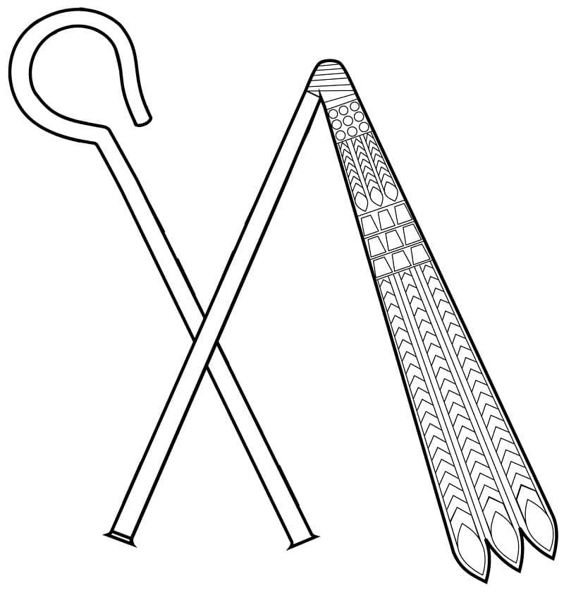 Crook And Flail Coloring Page - Free Printable Coloring Pages for Kids