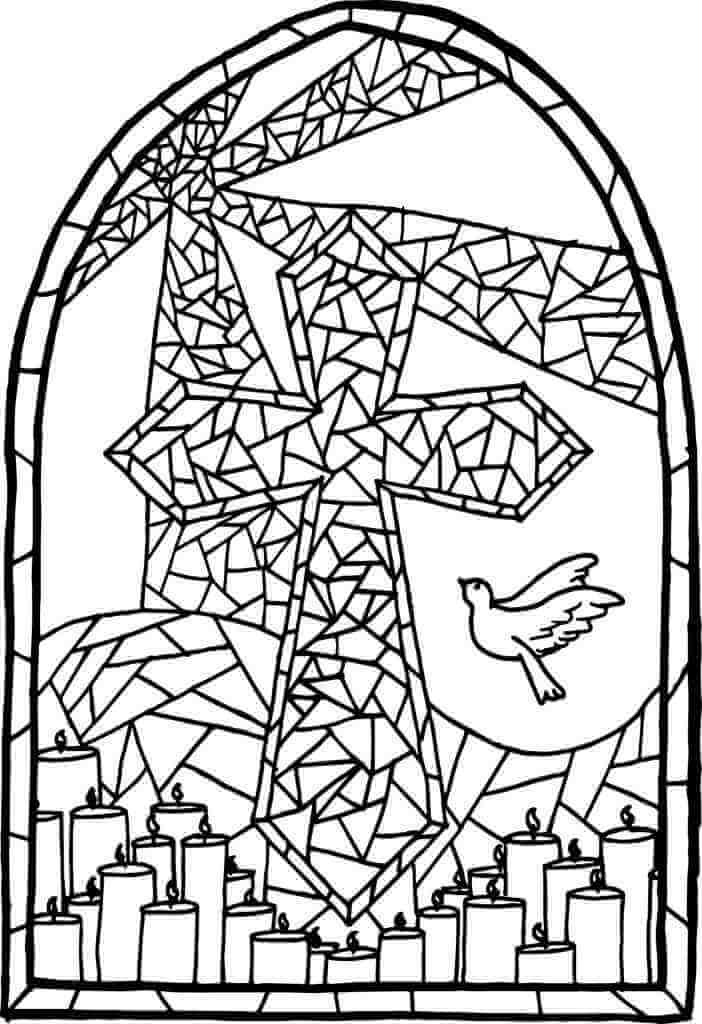 stained glass printable coloring pages