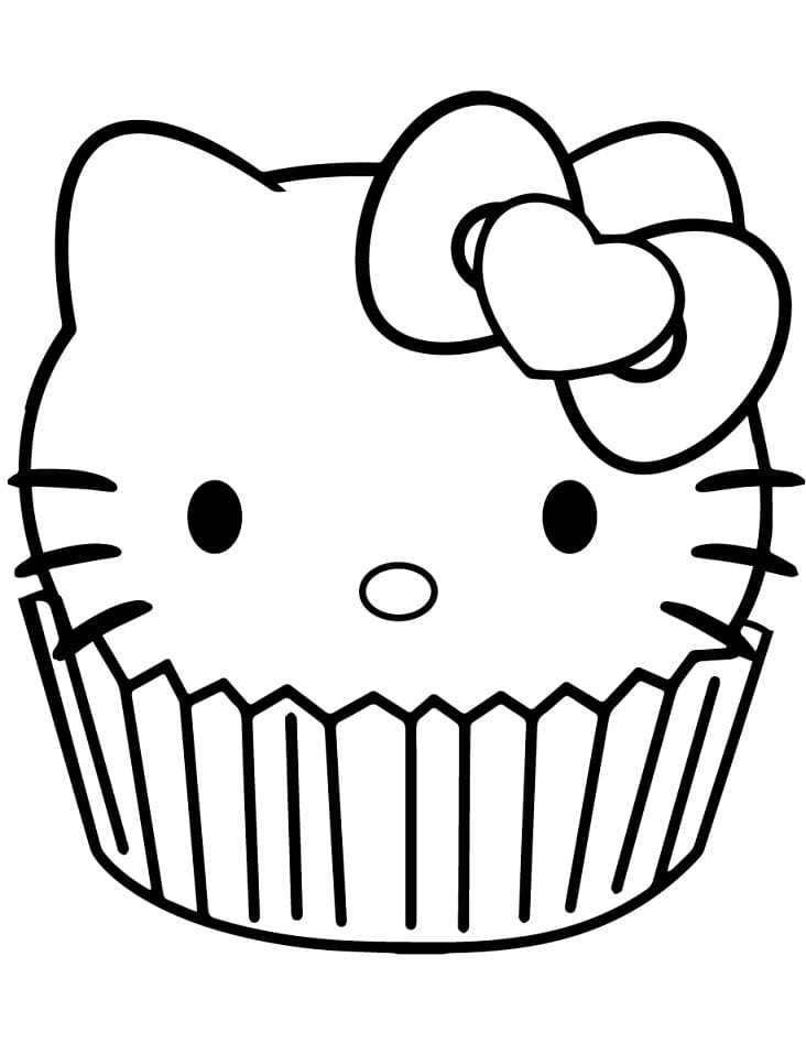 Cupcake Hello Kitty Coloring Page Free Printable Coloring Pages For Kids