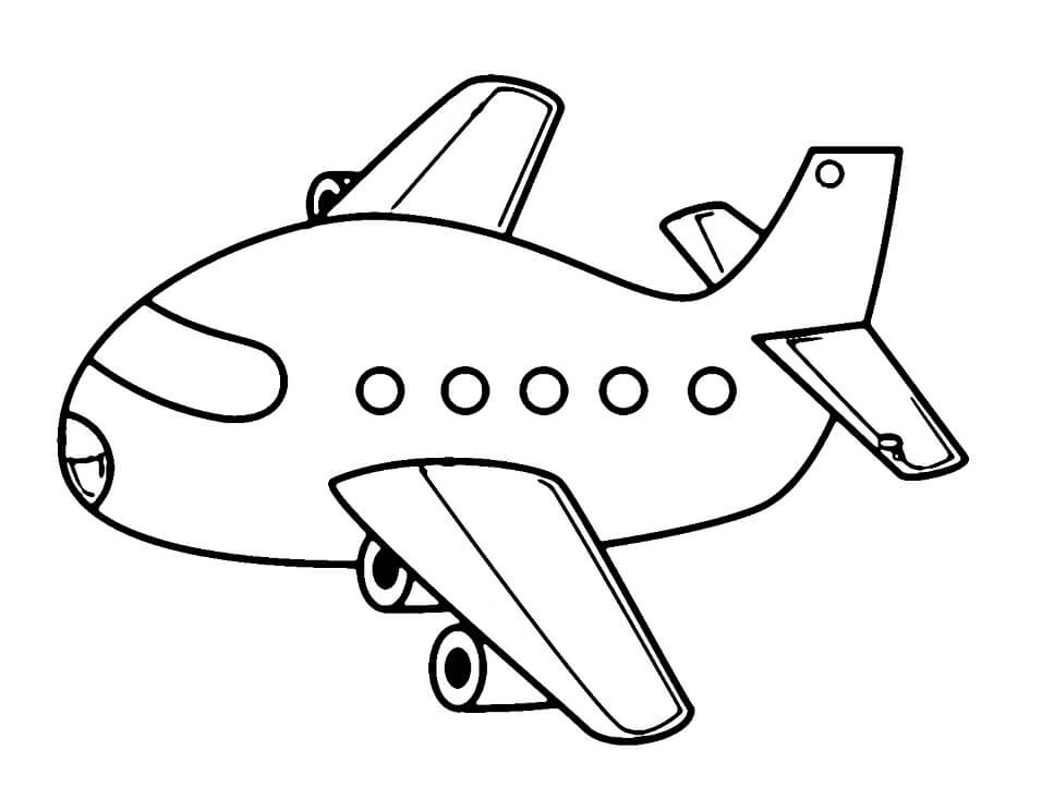 Cute Aeroplane Coloring Page - Free Printable Coloring Pages for Kids