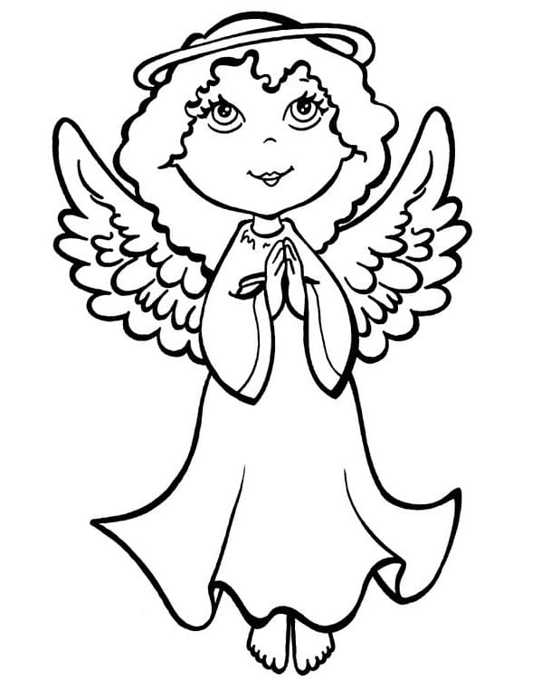 Cute Angel Coloring Page - Free Printable Coloring Pages for Kids