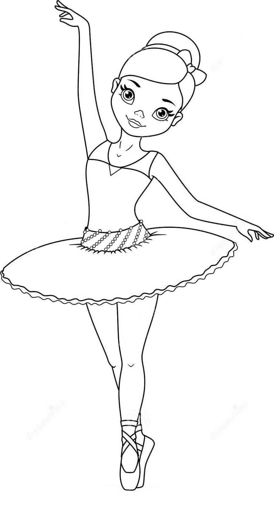 Cute Ballerina Coloring Page   Free Printable Coloring Pages for Kids