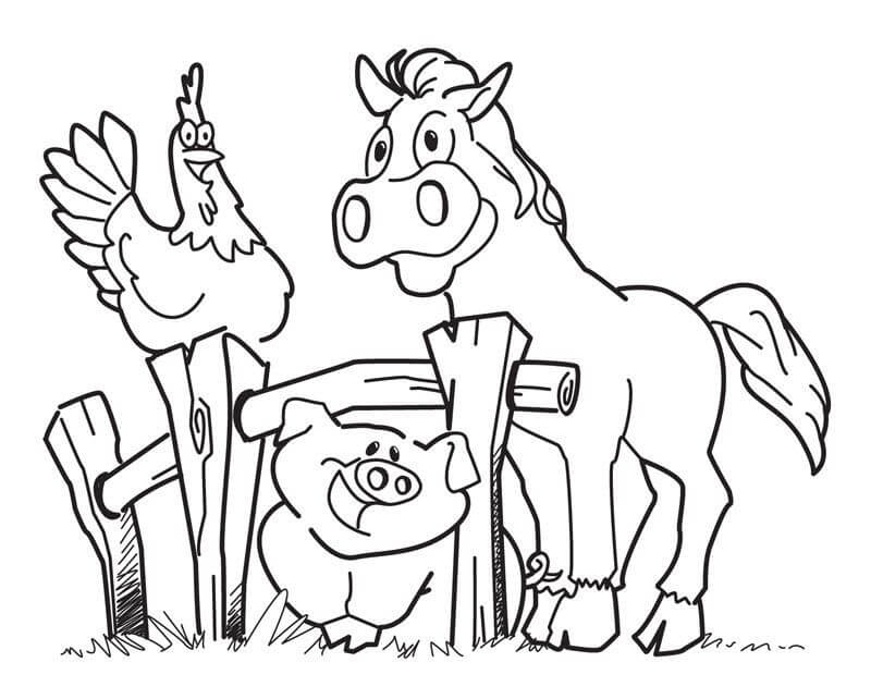 barnyard cartoon coloring pages