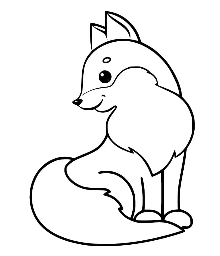 Cute Cartoon Fox Coloring Page - Free Printable Coloring Pages for Kids