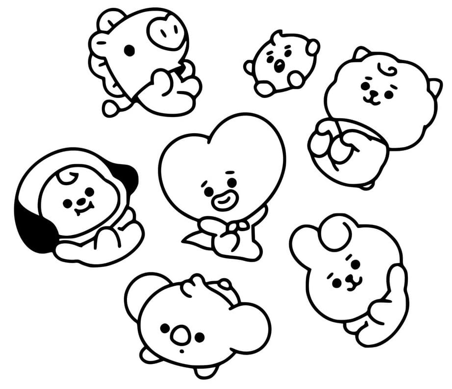 47 Collections Bt21 Coloring Pages Printable Best