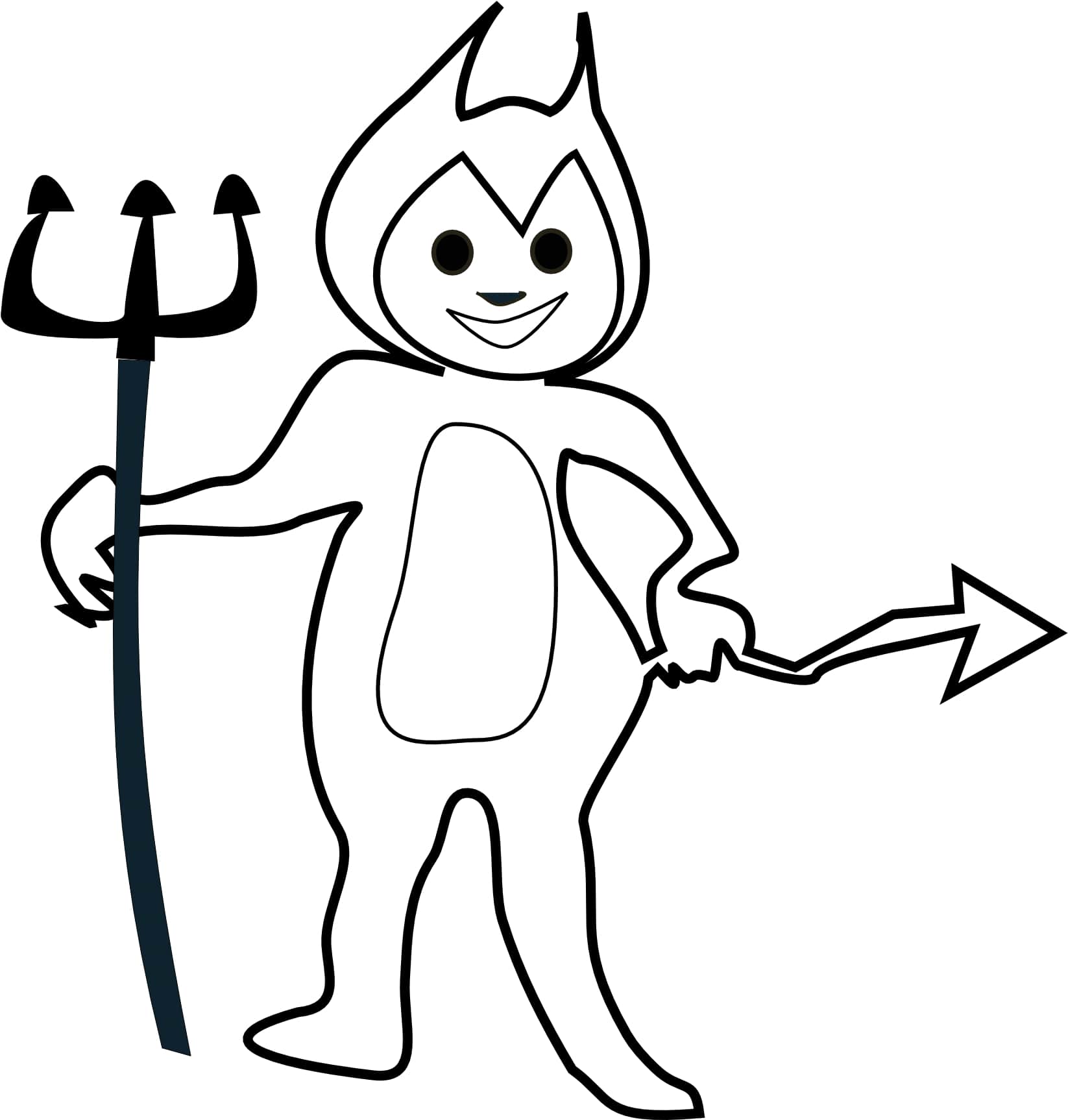 Cute Devil Coloring Page - Free Printable Coloring Pages for Kids