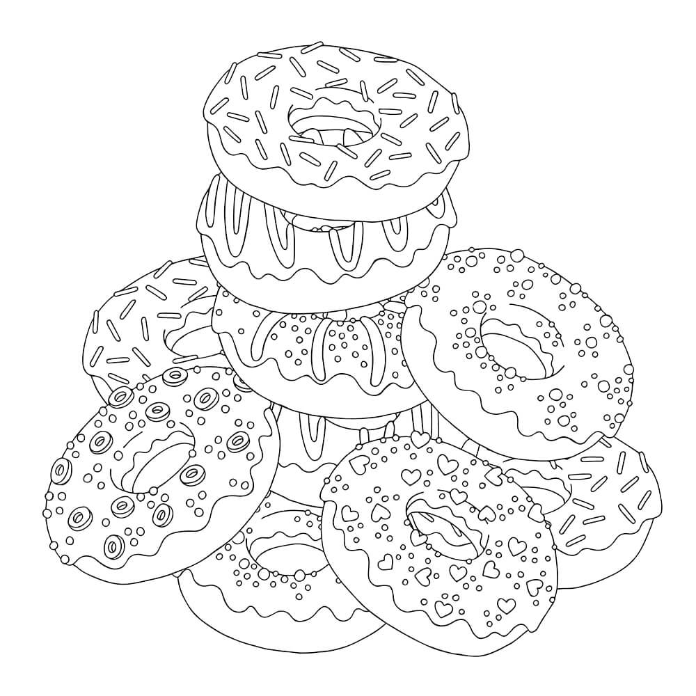 Cute Donut Coloring Page   Free Printable Coloring Pages for Kids