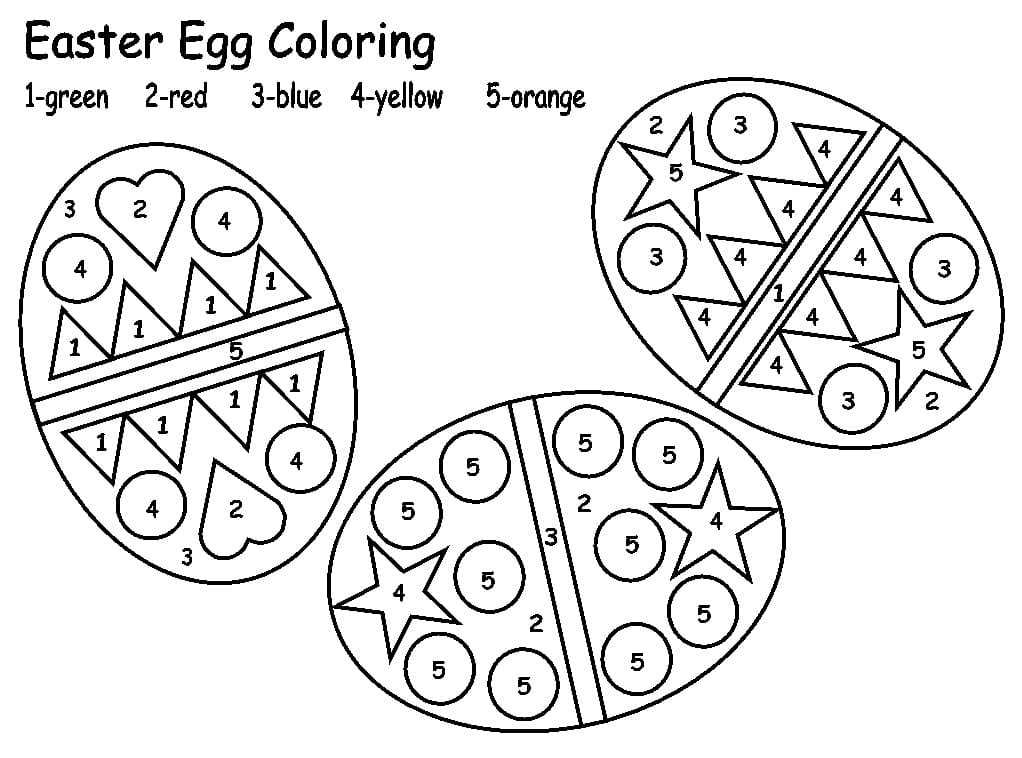 Cute Easter Eggs Color by Number