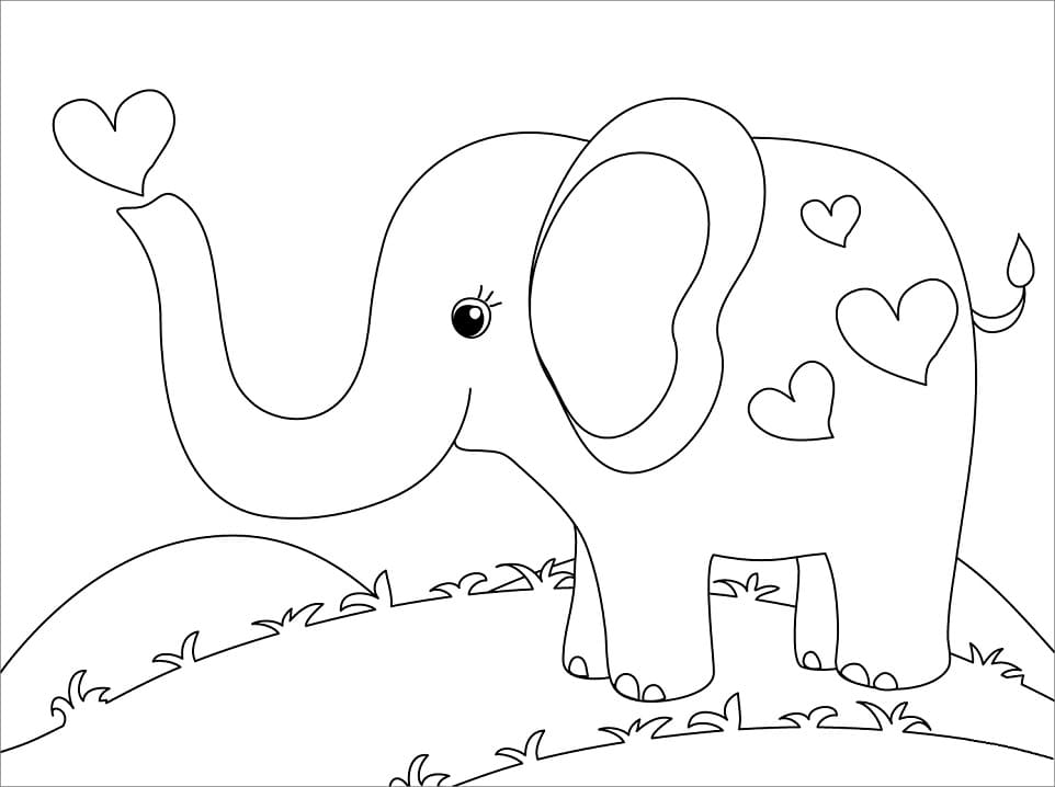 Cute Elephant and Heart