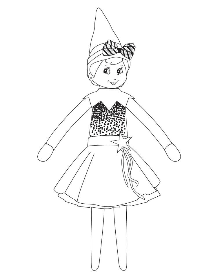 Cute Girl Elf On The Shelf Coloring Page Free Printable Coloring Pages For Kids