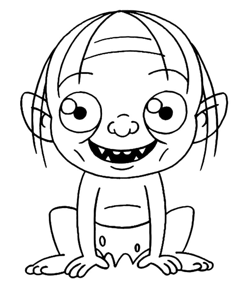 lord of the rings cartoon pictures gollum coloring pages