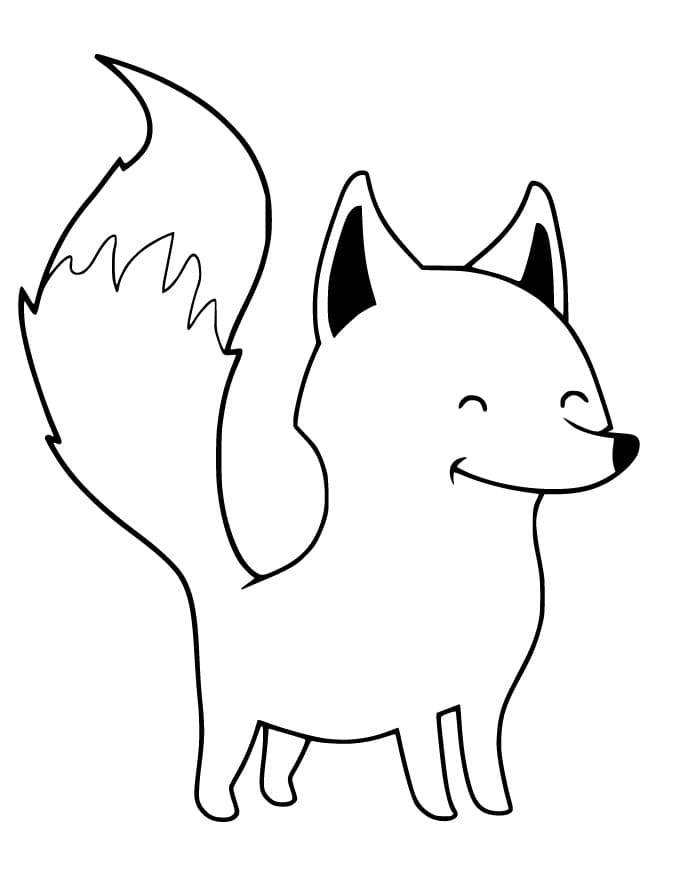 Funny Cute Fox Coloring Page - Free Printable Coloring Pages for Kids