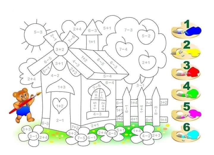 cute house math coloring page free printable coloring pages for kids