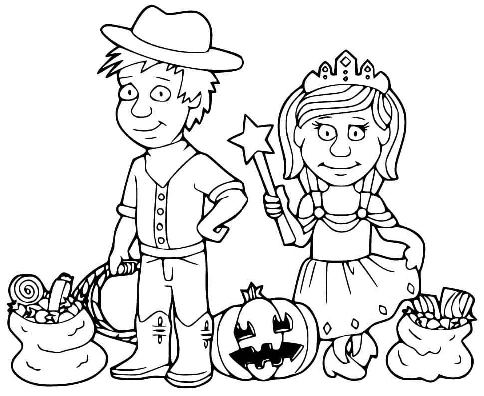Cute Halloween Owl and Candies Coloring Page Free Printable Coloring