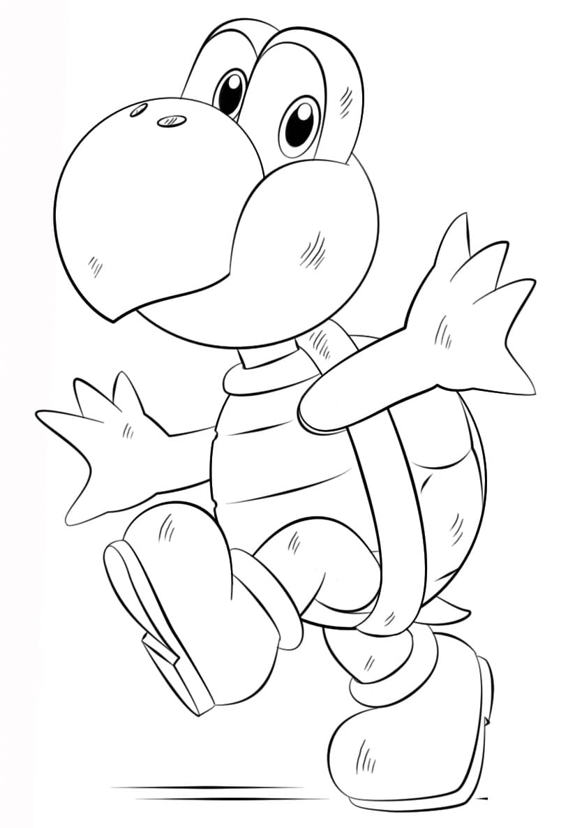Cute Koopa Troopa Coloring Page - Free Printable Coloring Pages for Kids.