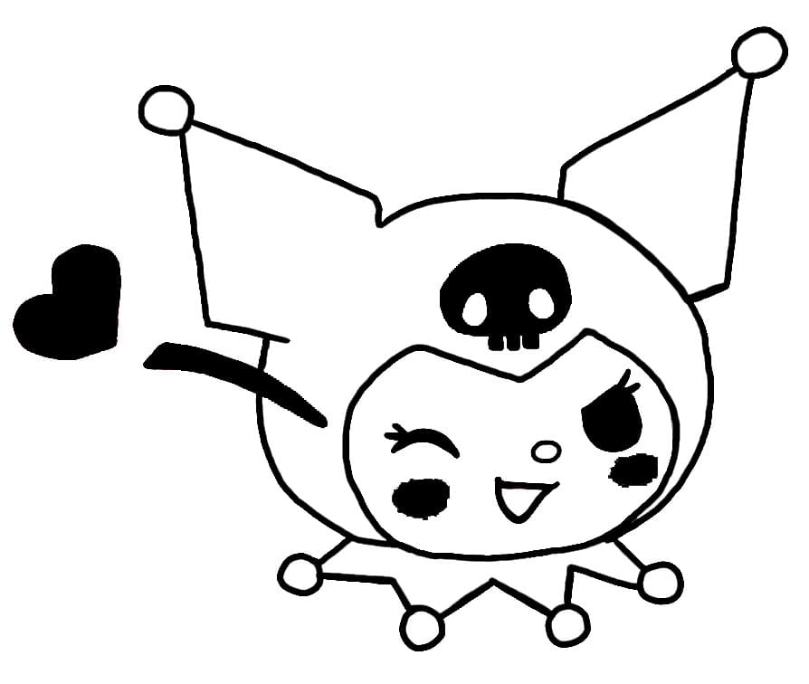 Cute Kuromi Face Coloring Page - Free Printable Coloring Pages for ...