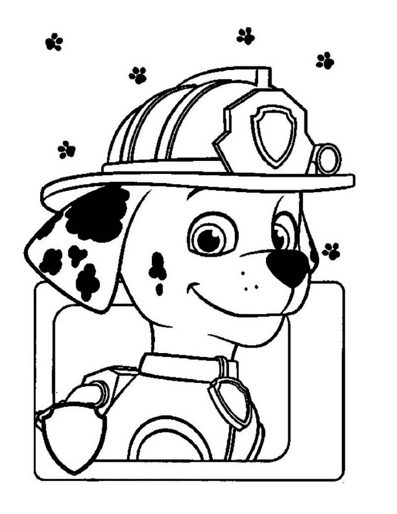 Cute Marshall Paw Patrol Coloring Page Free Printable Coloring Pages