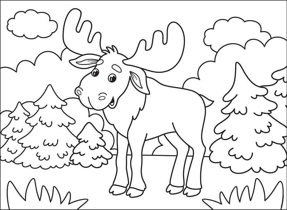 Moose Coloring Pages - Free Printable Coloring Pages for Kids