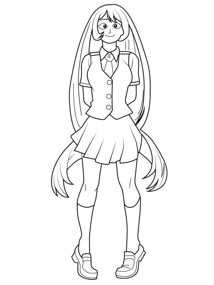 Cute Nejire Hado Coloring Page - Free Printable Coloring Pages for Kids