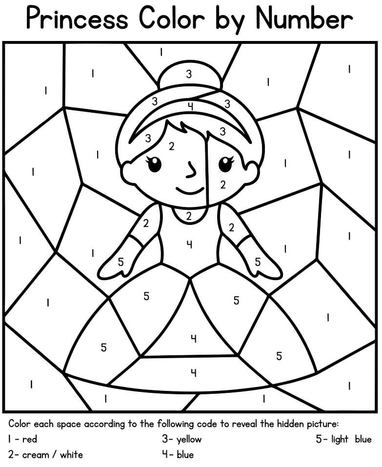 55  Princess Coloring Pages By Numbers  Free