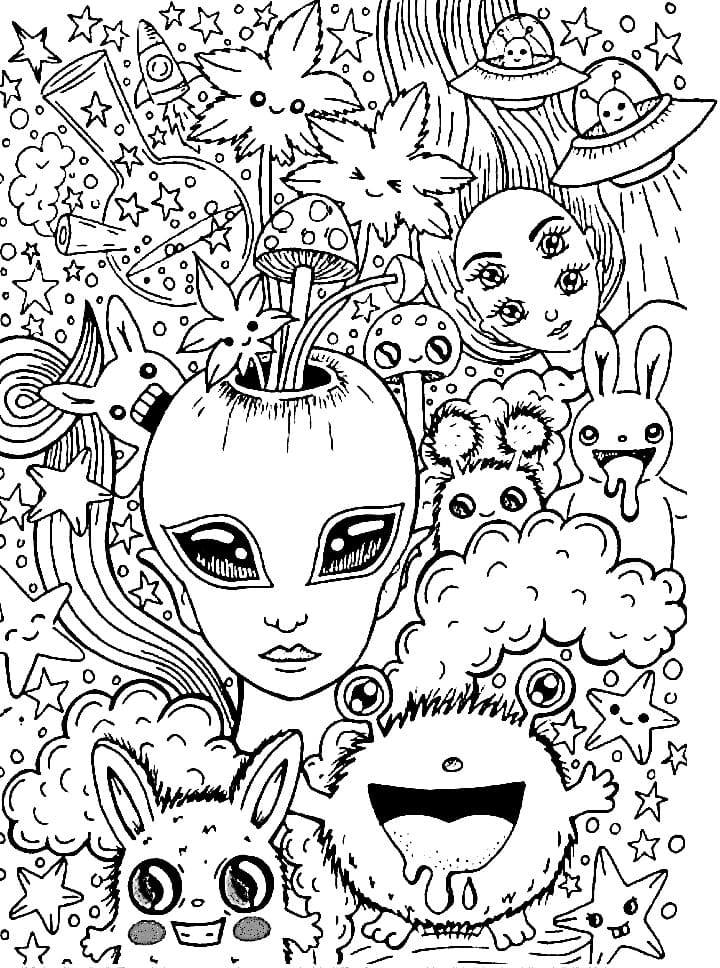 Trippy (Psychedelic) Coloring Pages Free Printable Coloring Pages for