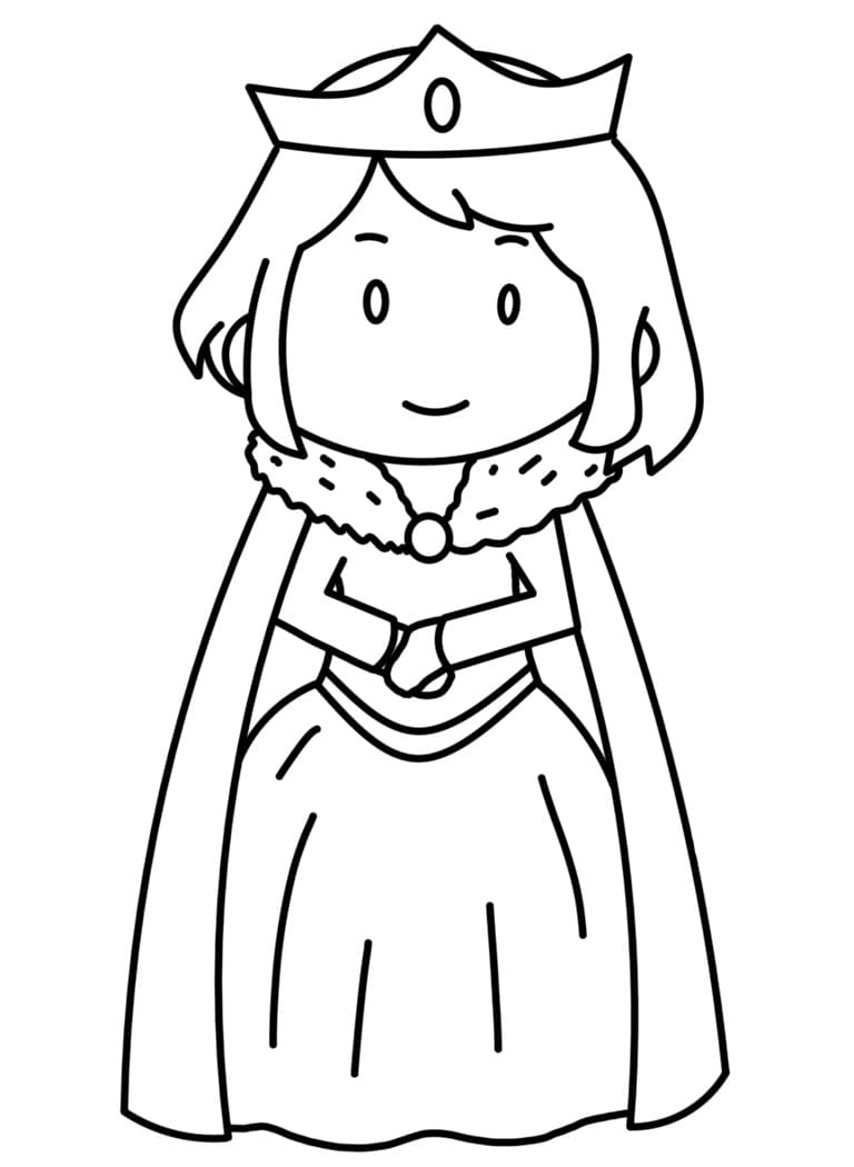 Cute Queen Coloring Page   Free Printable Coloring Pages for Kids