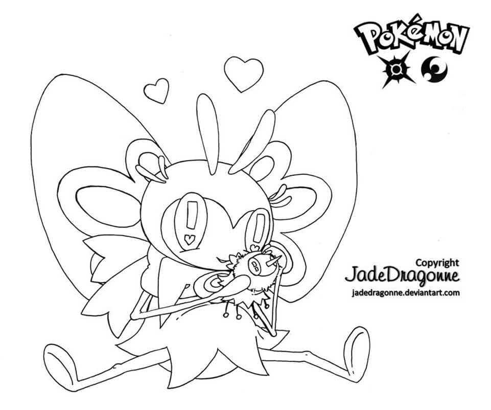 ribombee coloring page online pokemon