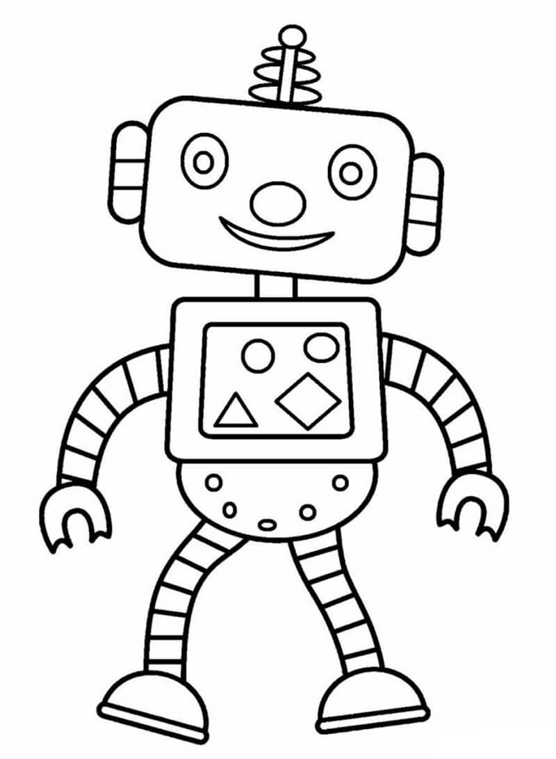 Cute Robot Coloring Page   Free Printable Coloring Pages for Kids