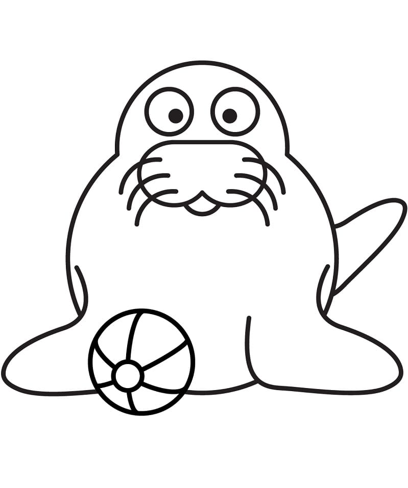 Cute Seal Coloring Page - Free Printable Coloring Pages for Kids