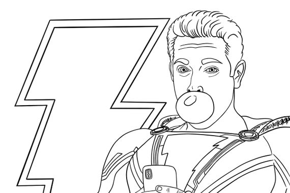 Cute Shazam coloring page
