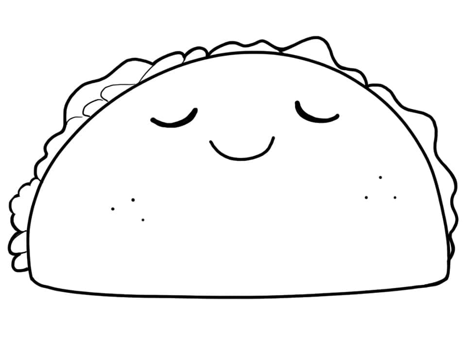 Cute Taco Coloring Page - Free Printable Coloring Pages for Kids