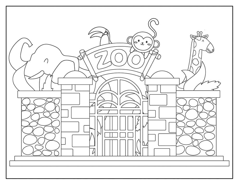 Mother Lion and Cub in a Zoo Coloring Page - Free Printable Coloring