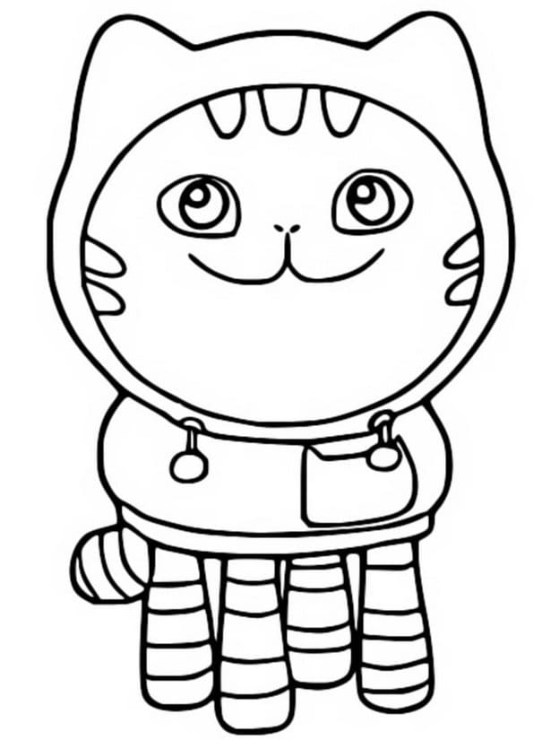 MerCat from Gabby's Dollhouse Coloring Page  Free Printable Coloring