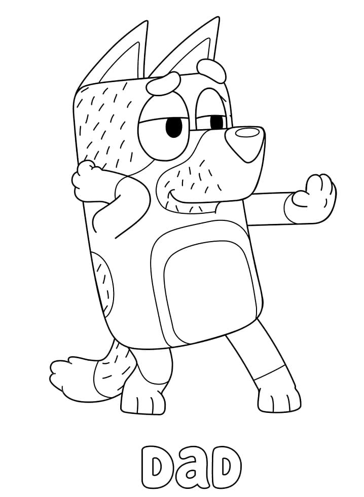 Dad from Bluey Coloring Page Free Printable Coloring Pages for Kids