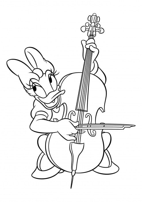 Daisy Duck Playing Cello