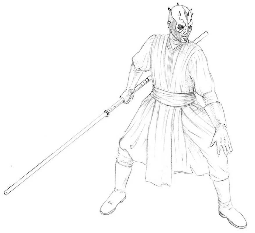 clone wars darth maul coloring pages