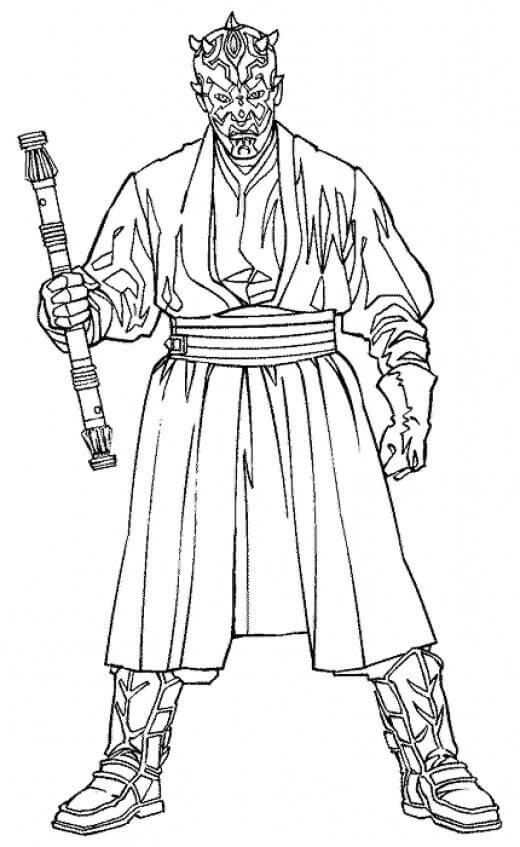 Darth Maul 1 Coloring Page - Free Printable Coloring Pages for Kids