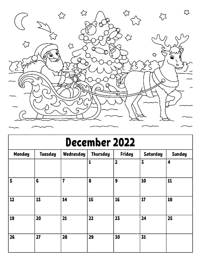 December 2022 Calendar Coloring Page Free Printable Coloring Pages