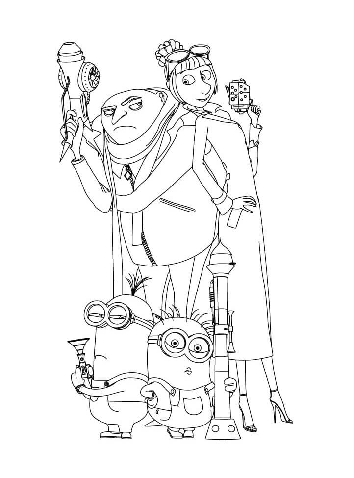 despicable me 2 characters coloring page free printable coloring pages for kids