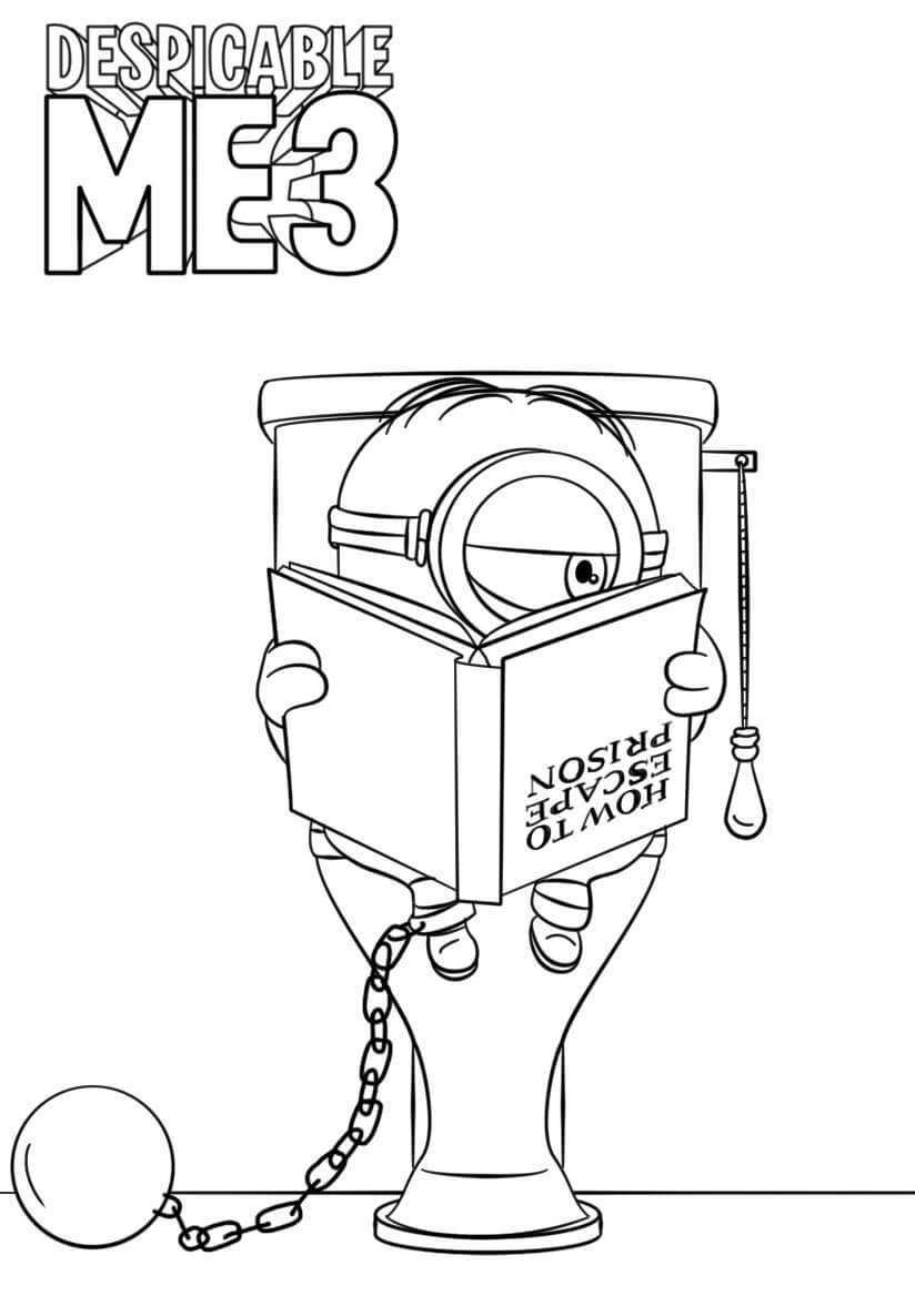 despicable me 3 minion in prison coloring page free printable coloring pages for kids