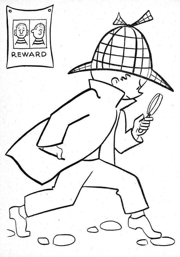 Detective 5 Coloring Page - Free Printable Coloring Pages for Kids