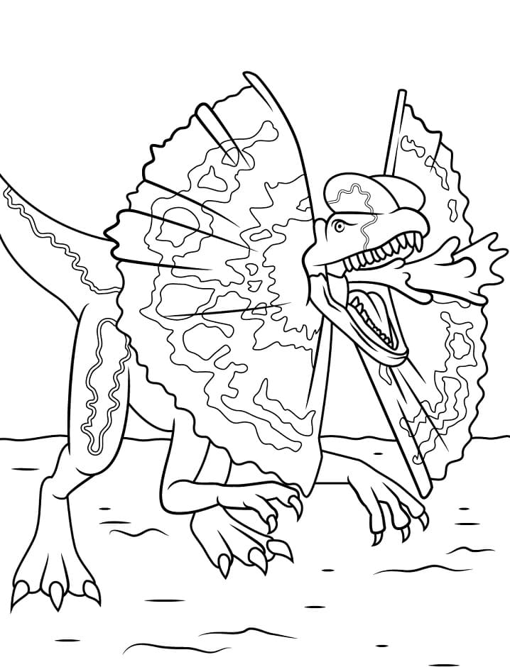 Free Dilophosaurus Coloring Page  Free Printable Coloring Pages for Kids