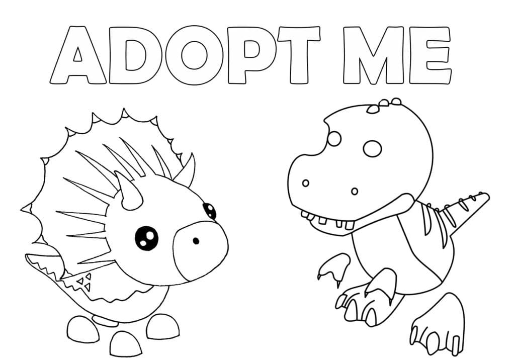 Dinosaurs Adopt Me Coloring Page - Free Printable Coloring Pages for Kids