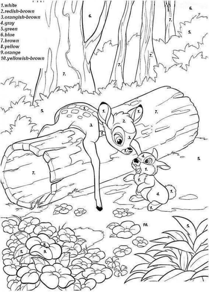Disney Bambi Color by Number